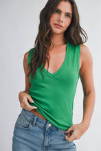 Load image into Gallery viewer, Ribbed V-Neck Tank