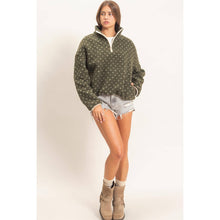 Load image into Gallery viewer, Polka Dot Sherpa Half-Zip Pullover
