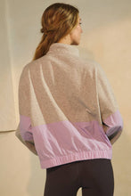 Load image into Gallery viewer, Grey/Purple Lightweight Snap Pullover