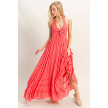 Load image into Gallery viewer, Halter Neck Smocked Maxi Dress