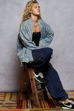 Load image into Gallery viewer, Vintage Denim Print Open Cardigan