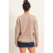 Load image into Gallery viewer, Lace Trim V-Neck Sweater