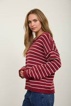 Load image into Gallery viewer, Burgundy Striped Sweater