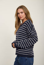 Load image into Gallery viewer, Navy Striped Sweater