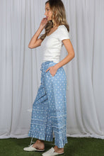 Load image into Gallery viewer, Polka Dot Flared Ruffle Cotton Crop Denim