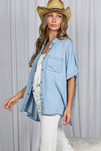 Load image into Gallery viewer, Oversized Button Up Chambray Shirt