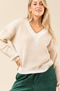 Oversized Two Tone Sweater