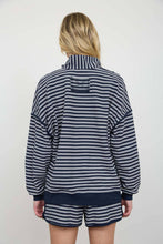 Load image into Gallery viewer, Navy Striped Half Zip
