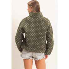 Load image into Gallery viewer, Polka Dot Sherpa Half-Zip Pullover