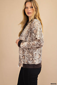 Python Printed Bomber Jacket