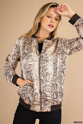 Python Printed Bomber Jacket